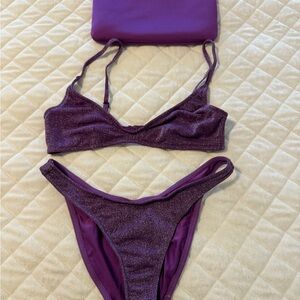 Trinangl Purple Shimmer Bikini Set